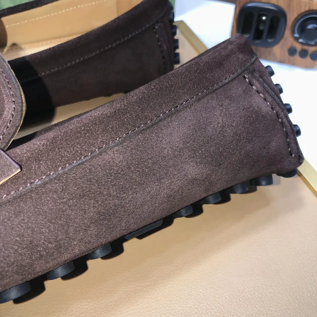 Men's Men's Shoes💰420💰[Gucci GUCCI] (High-end Niuli) New 🍀Gucci*-Gucci Peas Shoes! Made of imported original cowhide, the inner top layer is comfortable cowhide lining! Original wear-resistant rubber outsole! High quality products! Code number 38-44!